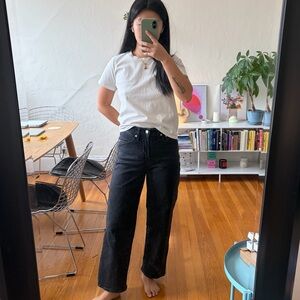 madewell curvy perfect vintage wide leg jeans black